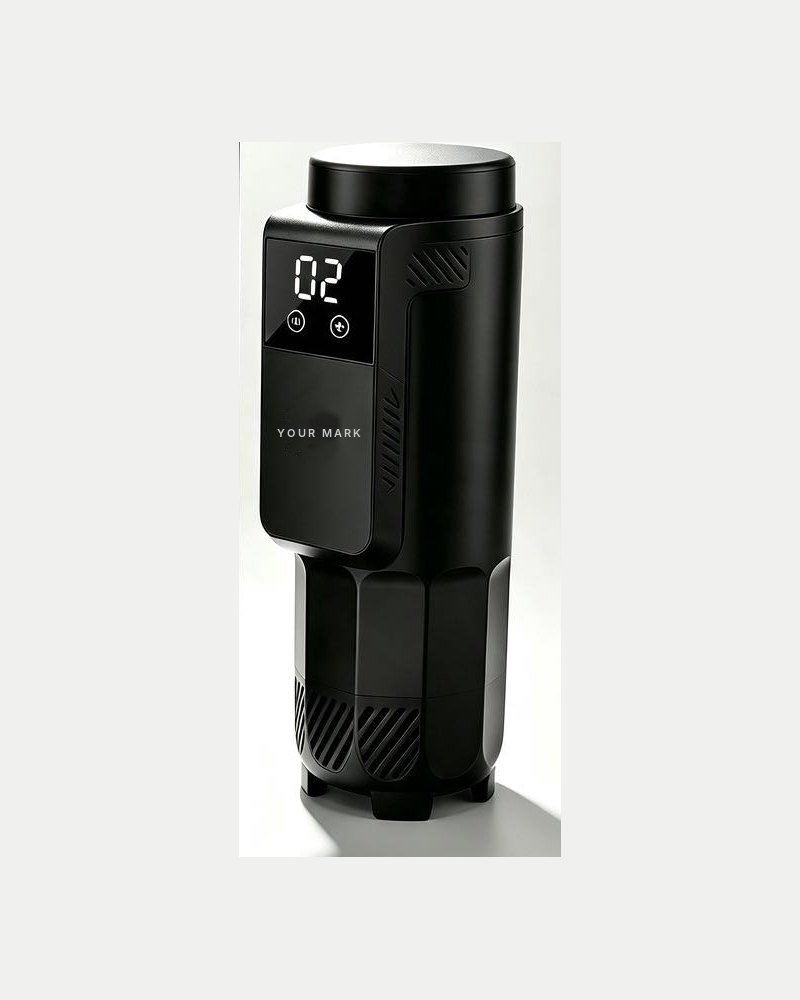Totem rechargeable travel cooler with display, mark on the body